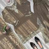 Elegant Natural Crepe Top Sharara