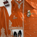 Elegant Natural Crepe Top Sharara