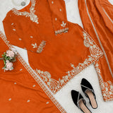 Elegant Natural Crepe Top Sharara