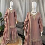 Elegant Natural Crepe Top Sharara