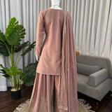 Elegant Natural Crepe Top Sharara