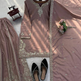 Elegant Natural Crepe Top Sharara