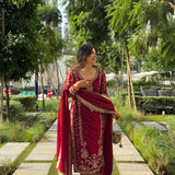 Elegant Embroidered Top Plazzo Set