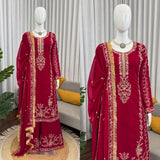 Elegant Embroidered Top Plazzo Set
