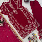 Elegant Embroidered Top Plazzo Set