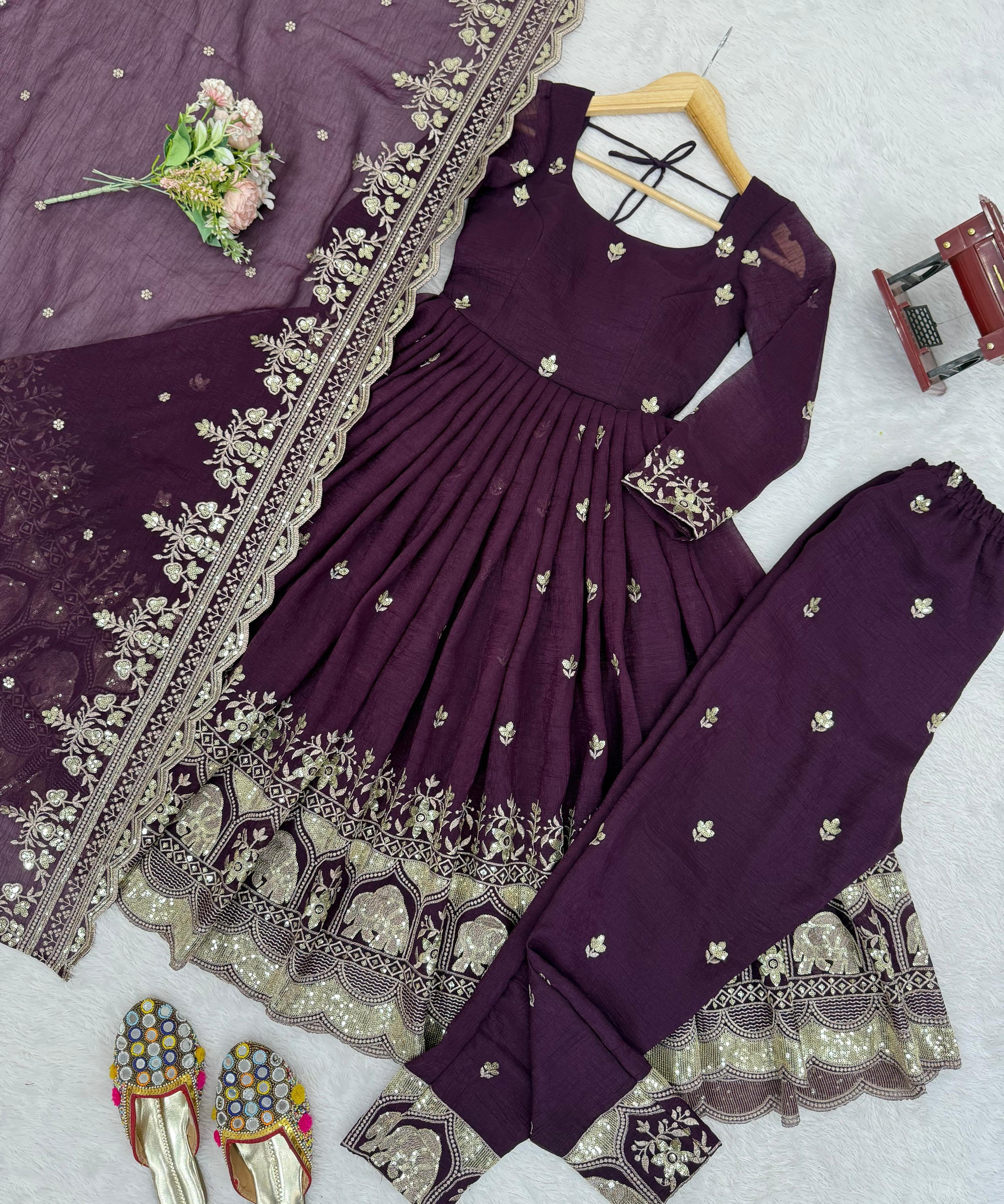Occasionally Crunchy silk Anarkali Suit