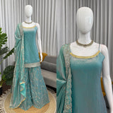 Fancy Fandy Silk Top Plazo