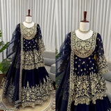 Exclusive Black Georgette Top Lehenga