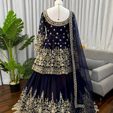 Exclusive Black Georgette Top Lehenga