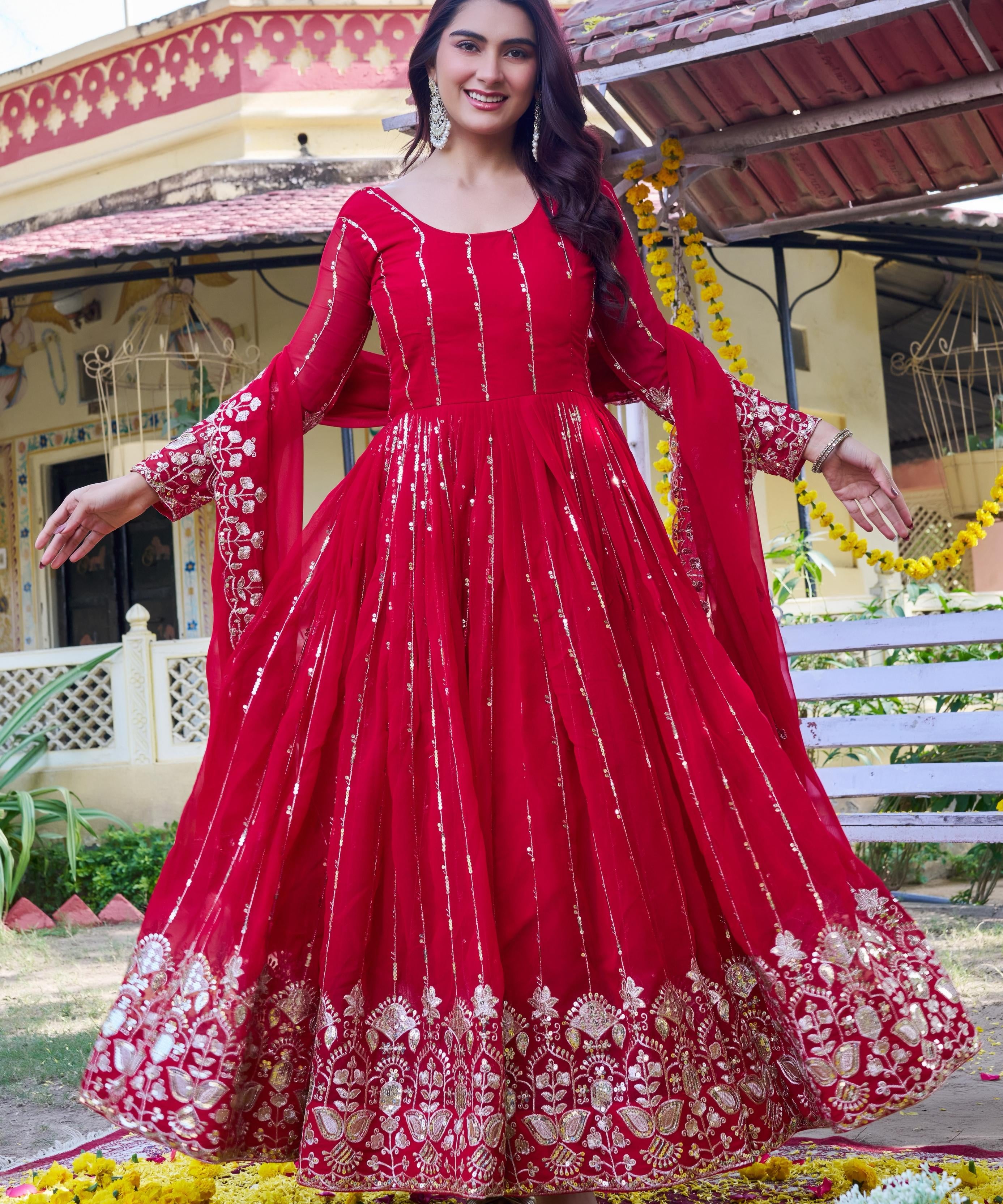 Festive Embroidered Anarkali Gown