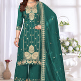 Safina Chinon Embroidered Straight Suit
