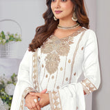 Safina Chinon Embroidered Straight Suit