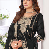 Safina Chinon Embroidered Straight Suit
