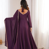 Wine Fresh Look Georgette Anarkali Gown