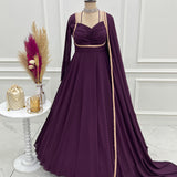 Wine Fresh Look Georgette Anarkali Gown
