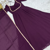 Wine Fresh Look Georgette Anarkali Gown