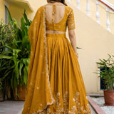 Luxury Golden Rangoli Silk Lehenga