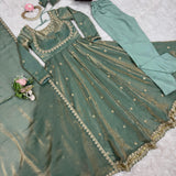 Exclusive Wedding Silk Anarkali Gown