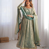 Exclusive Wedding Silk Anarkali Gown