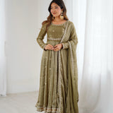 Exclusive Wedding Silk Anarkali Gown