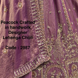 Crafted Peacock Handwork Wedding Lehenga