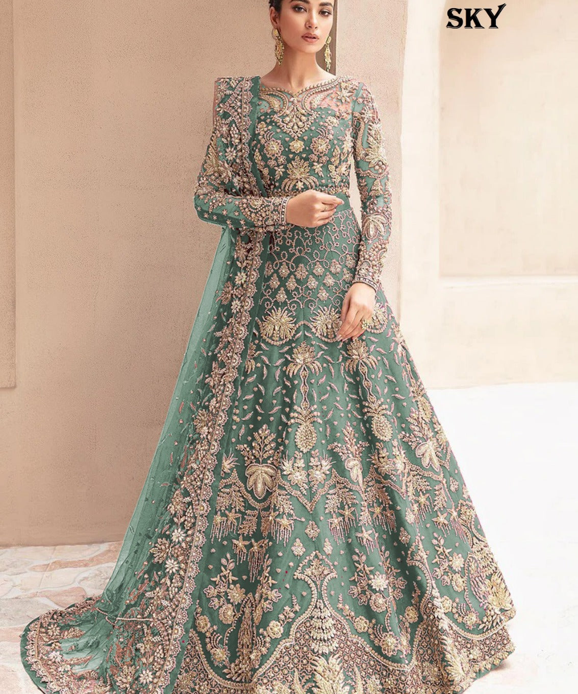 Senhora Elegant Net Anarkali Gown