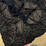 rinkal black georget beads work saree