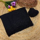 rinkal black georget beads work saree
