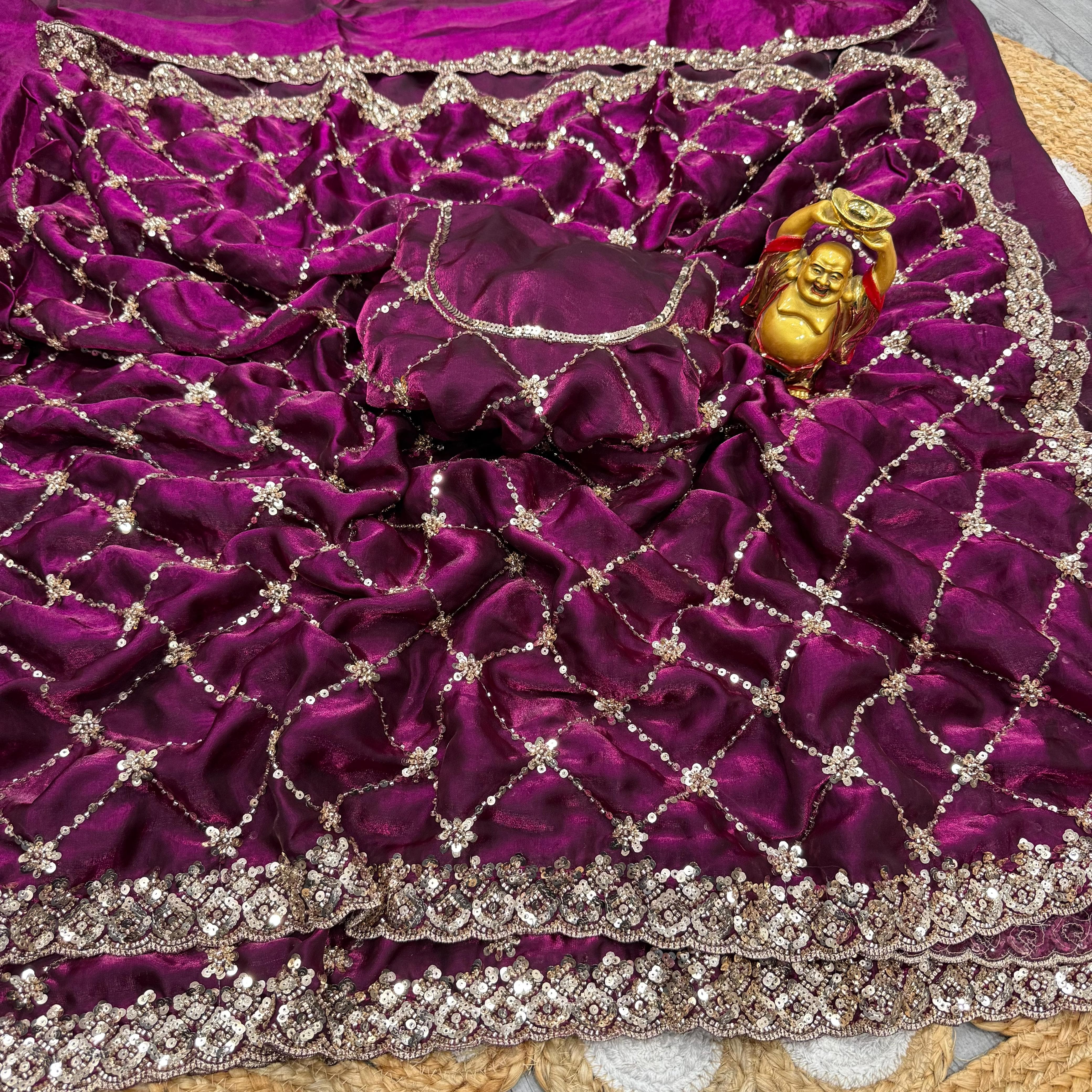 Grand Space Silk BeadsWork Saree