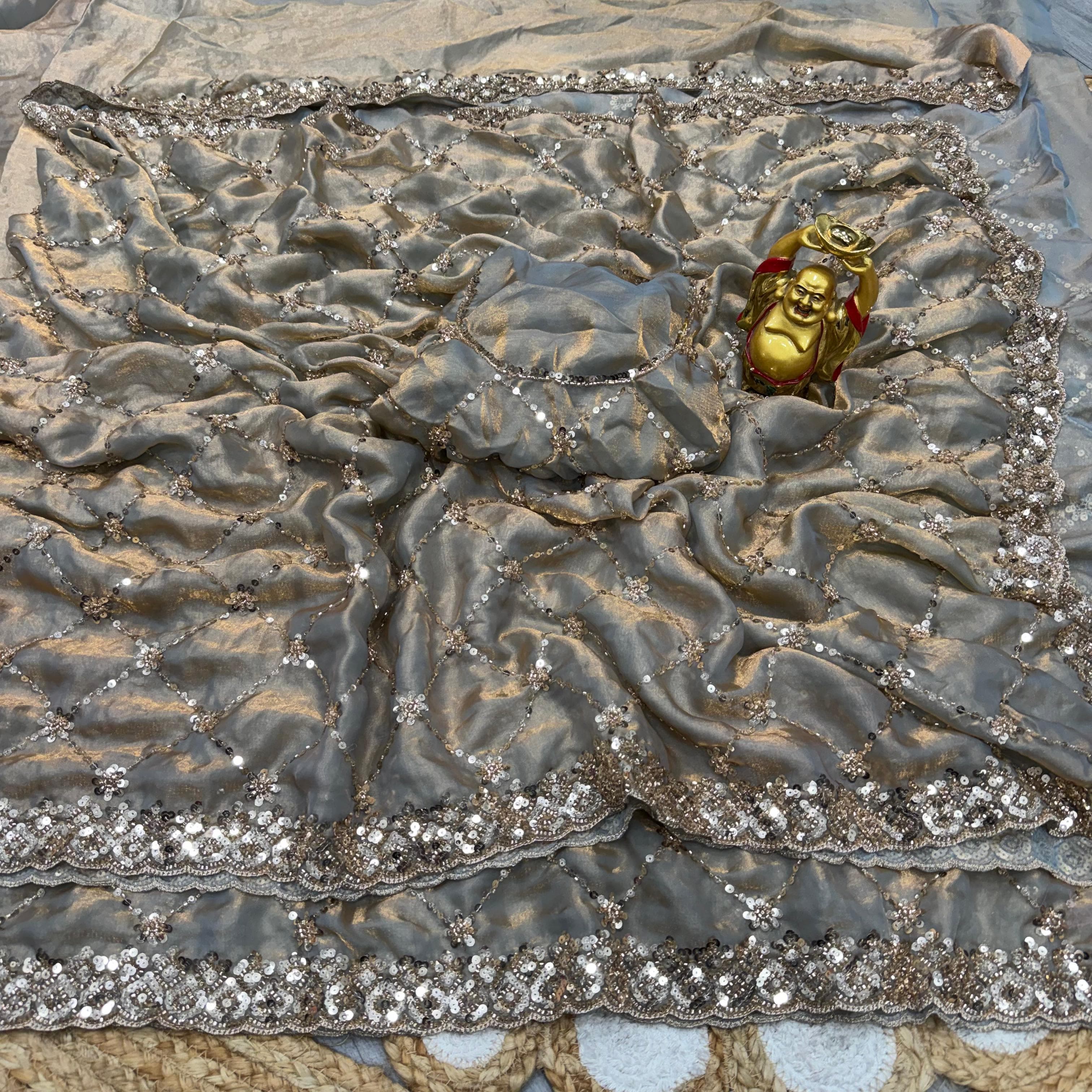 Grand Space Silk BeadsWork Saree