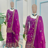 Festive Georgette Embroidered Suit