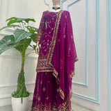 Festive Georgette Embroidered Suit