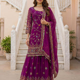 Festive Georgette Embroidered Suit