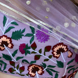 Lavender Organza Floral Lehenga Choli