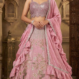Exceptional Embroidered Silk Lehenga