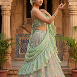 Exceptional Embroidered Silk Lehenga