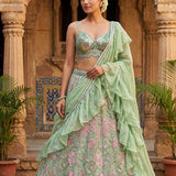 Exceptional Embroidered Silk Lehenga
