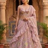 Exceptional Embroidered Silk Lehenga