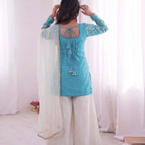 Pretty Fandy Silk Top Plazzo