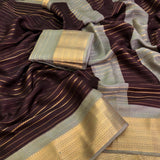 Moss Gold Zari Weaving Saree