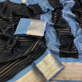 Moss Gold Zari Weaving Saree