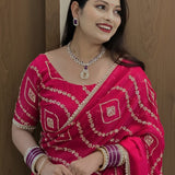 pooja fandy sattin silk saree