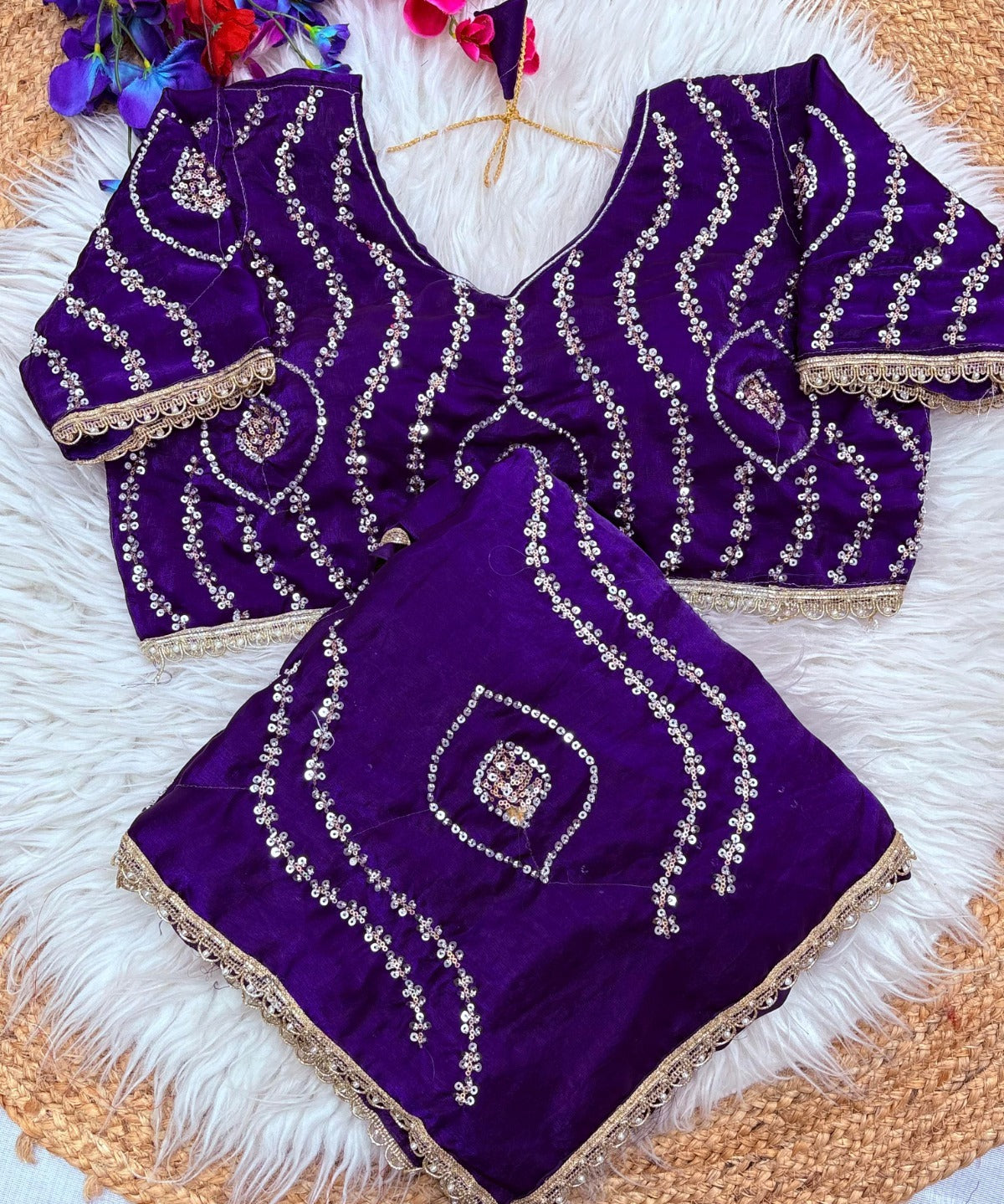 pooja fandy sattin silk saree