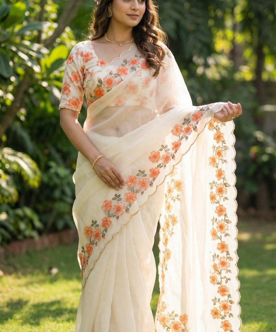 cherry taby organza saree