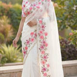 cherry taby organza saree