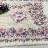 cherry taby organza saree