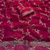 Premium Space Silk Zari Embroidered Saree