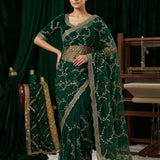 Premium Space Silk Zari Embroidered Saree