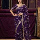 Premium Space Silk Zari Embroidered Saree