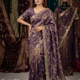 Premium Space Silk Zari Embroidered Saree